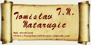 Tomislav Matarugić vizit kartica